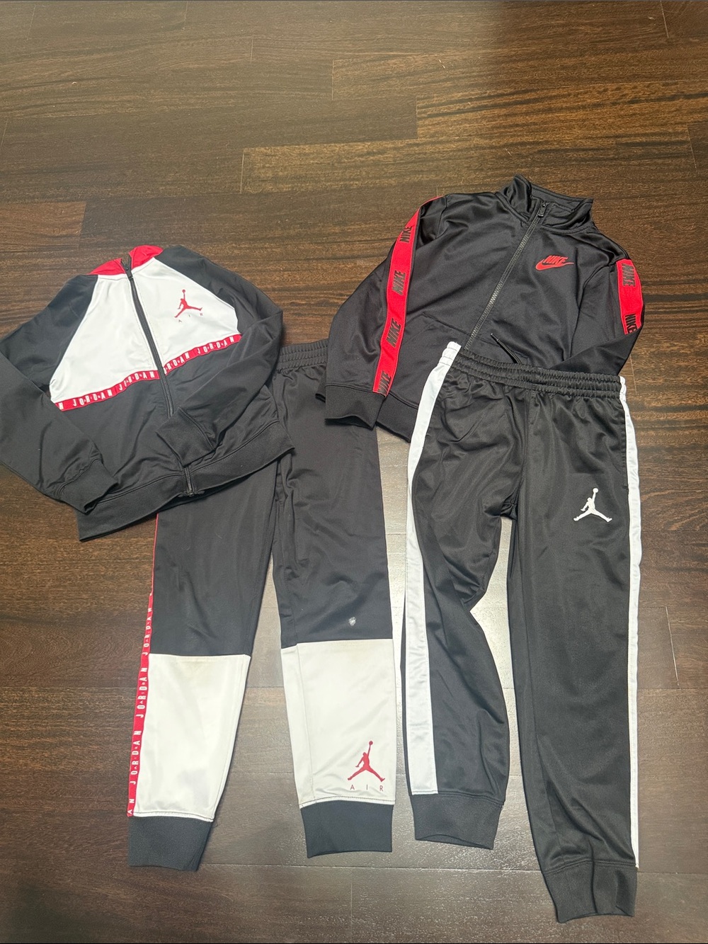 Jordan Kids Black, White & Red Track Pants Set - Jumpman Logo